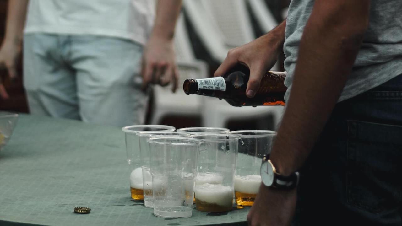 Bottles of spirits such as tequila, vodka, gin and rum